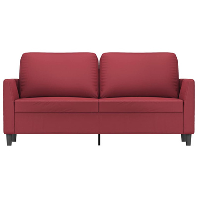 2-osobowa sofa, winna czerwień, 140 cm, sztuczna skóra