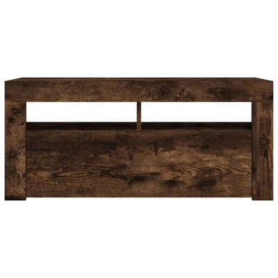 vidaXL Szafka pod TV z oświetleniem LED, przydymiony dąb, 90x35x40 cm