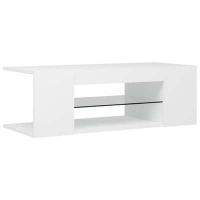 vidaXL Szafka pod TV z oświetleniem LED, biała, 90x39x30 cm