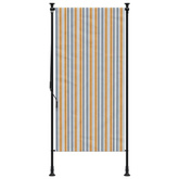 vidaXL Roleta zewnętrzna, żółto-biała, 100x270 cm, tkanina i stal