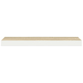 vidaXL Półki ścienne, 2 szt., dębowo-białe, 80x23,5x3,8 cm, MDF