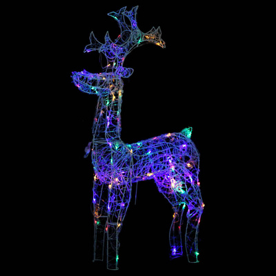 vidaXL Świąteczna dekoracja, renifer, 90 diod LED, 60x16x100 cm, akryl