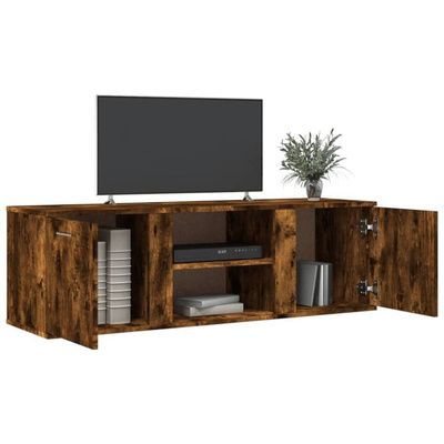vidaXL Szafka pod TV, przydymiony dąb, 120x34x37 cm