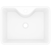 Ceramiczna umywalka z otworem na kran, prostokątna, biała