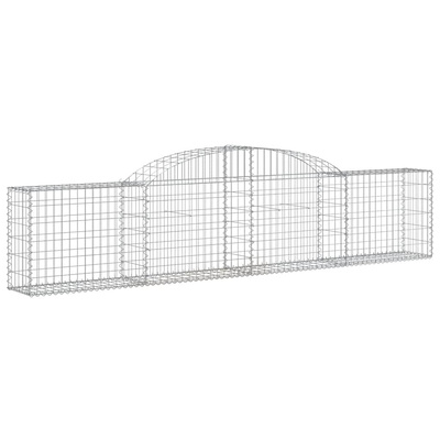 Kosze gabionowe, 9 szt., 300x30x60/80 cm, galwanizowane żelazo