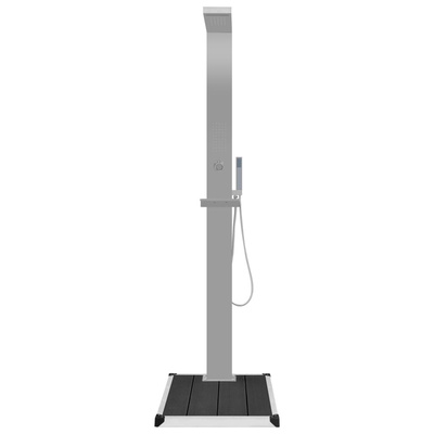 Prysznic ogrodowy z podstawą, WPC, stal nierdzewna