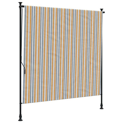 vidaXL Roleta zewnętrzna, żółto-biała, 200x270 cm, tkanina i stal
