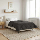 Letni Kołdra Antracyt 155 x 220 cm Mikrofibra i Fleece Teddy