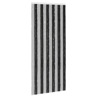 Firanka owadobojna z chenillu Szary i czarny 100 x 230 cm