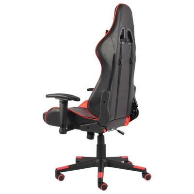 Obrotowy fotel gamingowy, czerwony, PVC vidaXL