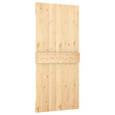 Drzwi przesuwne 95 x 210 cm Lite Drewno Sosnowe (Nieobrobione)