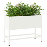 Podwyższona doniczka ogrodowa Biały 60 x 26 x 48 cm Stal