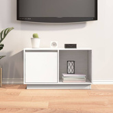 vidaXL Szafka pod TV, biała, 74x35x44 cm, lite drewno sosnowe