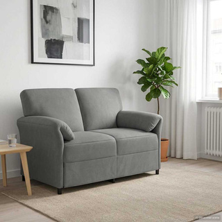 Sofa dwuosobowa ciemnoszary 138 x 83 x 95 cm Welur