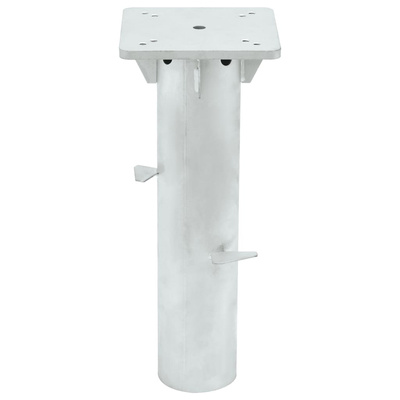 Podstawa pod parasol, in-ground, srebrna, 16x16x39,5 cm, stal