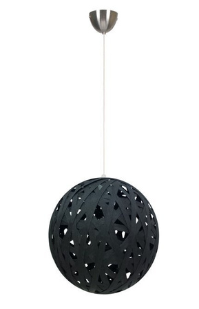 Lampa wisząca Frida z abażurem pojedyncza czarna metalowo-tkaninowa E27