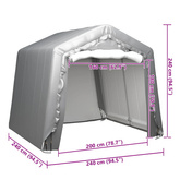 Namiot magazynowy, 240x240 cm, stal, szary
