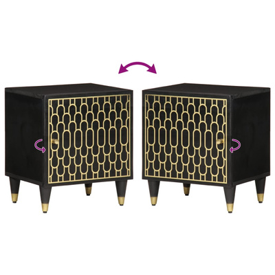 Szafki nocne, 2 szt., 40x33x46 cm, lite drewno mango