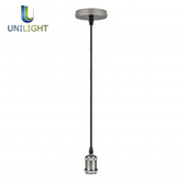 Lampa wisząca retro E27 - nikiel - 1m