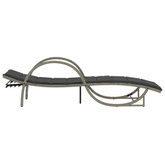 vidaXL Leżaki ze stolikiem, 2 szt., jasnoszare, polirattan