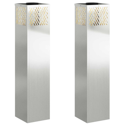 Słoneczna LED lampa na ścieżkę 2 pcs Srebrny Galwanizowany