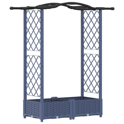 Podniesione łóżko z kratką i dachem Szary 124 x 40 x 123 cm PP