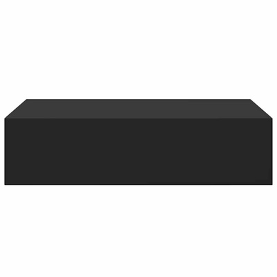 Półka ścienna z szufladą, czarna, 40 x 23,5 x 10 cm, MDF