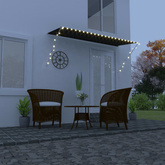 Markiza zwijana z LED, 300 x 150 cm, antracytowa