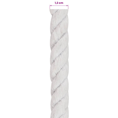 Lina Bawełniana 12 mm 25 m Biały 100% bawełna