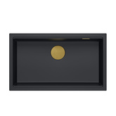 LOGAN 110 GraniteQ zlewozmywak pure carbon 76x44x23,5 cm 1-komorowy wpuszczany z syfonem manualnym złoty