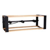 Lampa wisząca czarna metalowa + drewno 3xE27 Varna 33-79077