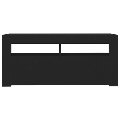vidaXL Szafka pod TV z oświetleniem LED, czarna, 90x35x40 cm