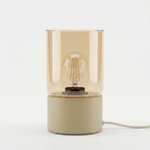 Nowoczesna lampa stołowa, beż - bursztyn K-5985 z serii VERA