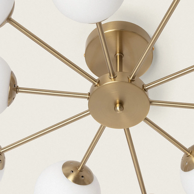 Lampa Sufitowa Wiszaca Złota Żyrandol Szklane kule Abruzzo Elegante 10x G9
