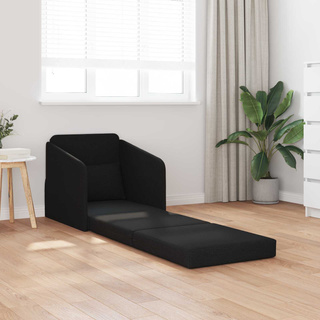 Sofa Bed Czarny 65 x 80 x 83 cm tkanina