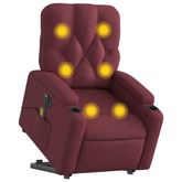 vidaXL Podnoszony fotel masujący, elektryczny, rozkładany, czerwony