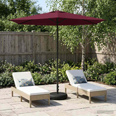 Parasol ogrodowy z podstawą 270 x 270 cm Poliester Prostokątny