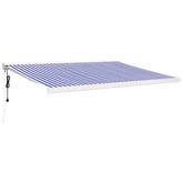 Zwijana markiza, niebiesko-biała, 4x3 m, tkanina i aluminium