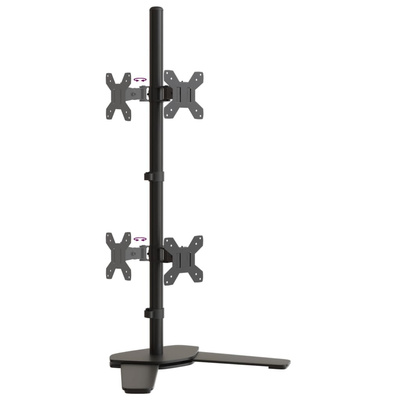 na dwa monitory, czarny, stalowy, VESA 75/100 mm Stojak