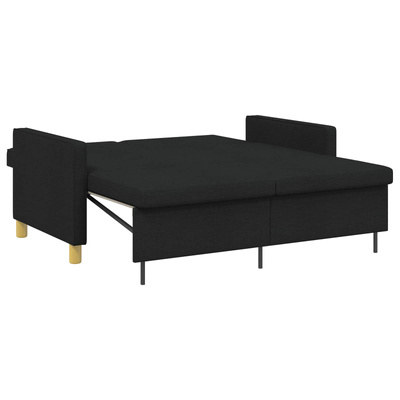 Rozkładana sofa Czarny tkanina