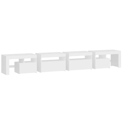 vidaXL Szafka pod TV z oświetleniem LED, biała, 260x36,5x40 cm