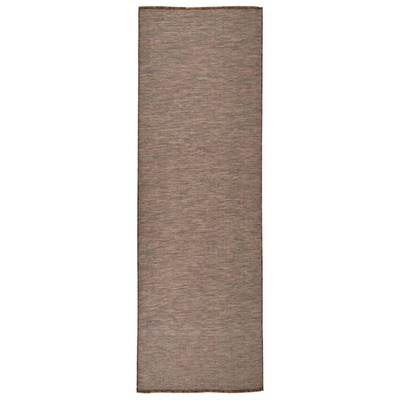 vidaXL Dywan zewnętrzny o płaskim splocie, 80x250 cm, brązowy
