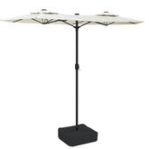 Podwójny parasol ogrodowy, piaskowy, 316x145 cm