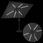 Parasol ogrodowy z oświetleniem LED i podstawą 200 x 300 cm