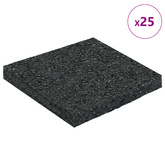 Pad Patio z Granulatem Gumowym Czarny 9 x 9 x 0,8 cm Guma