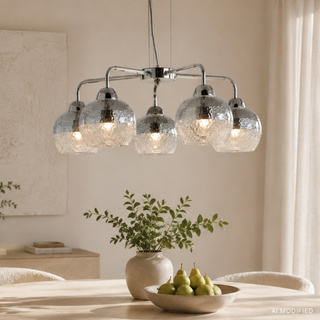 Lampa wisząca lustrzana chrom bite szkło 3x60W Cromina Candellux 35-56375