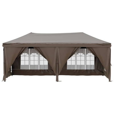 vidaXL Składany namiot imprezowy ze ściankami, kolor taupe, 3x6 m