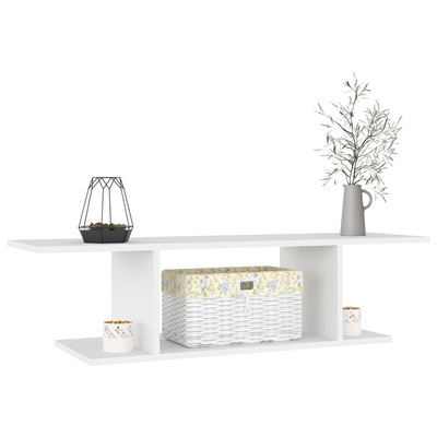 Wisząca szafka telewizyjna, biała, 103x30x26,5 cm, płyta