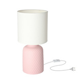 Lampka nocna Iner różowa ceramiczna z abażurem Candellux