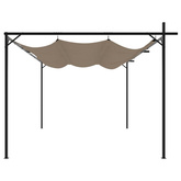 Pergola ze zwijanym dachem, taupe, 395x292x230 cm